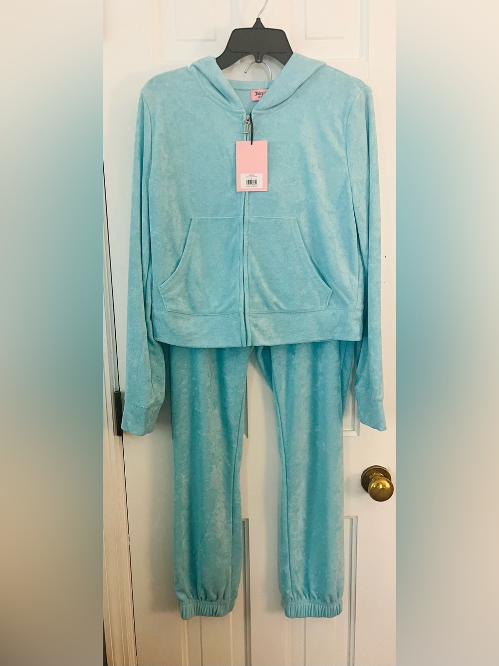 JUICY COUTURE NWT 2pc Towel Terry Jacket & Joggers Set With Original Rhinestone - Picture 3 of 11